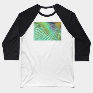 Rainbow rays in blue print, diagonal lines Baseball T-Shirt